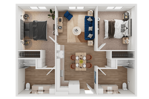 B1 Floor Plan at Mainline North | Affordable Apartments, Santa Clara California